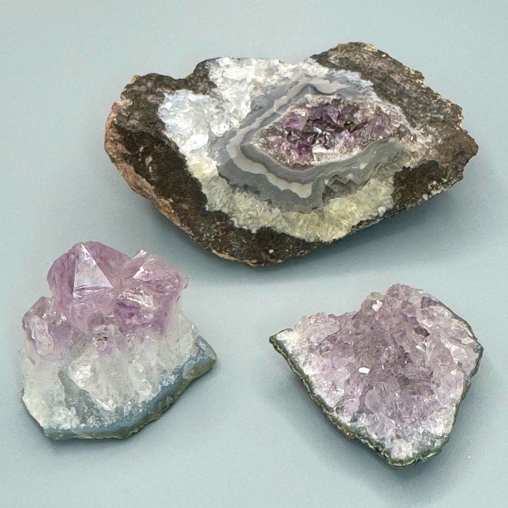 Natural Amethyst Mordenite Agate Mineral Specimen Crystal Clusters 204.12 g